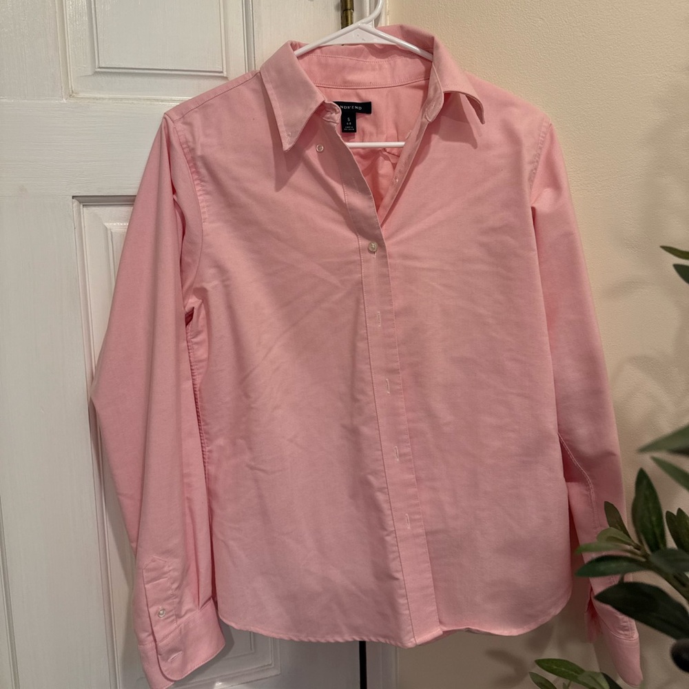 Lands' End Pink Women's Button Down Shirt